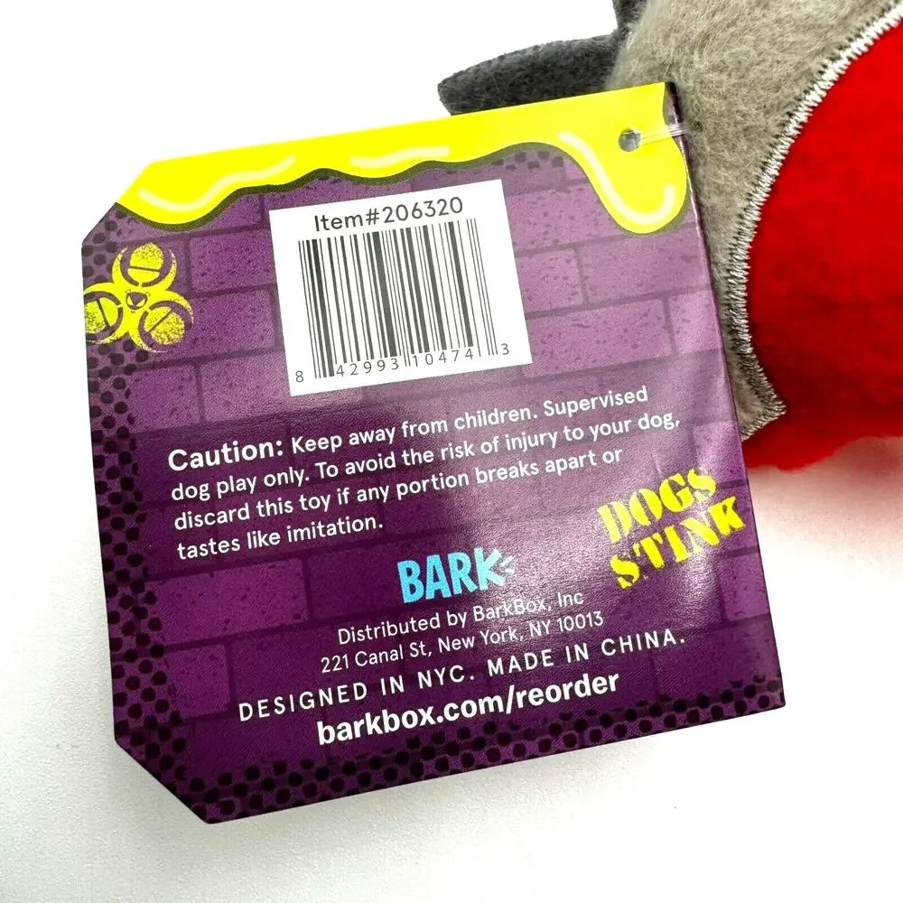 BARK BOX | NEW Crab Van Goon Toxi Critter Plush Dog Toy Crinkle‎ Tube Squeaker